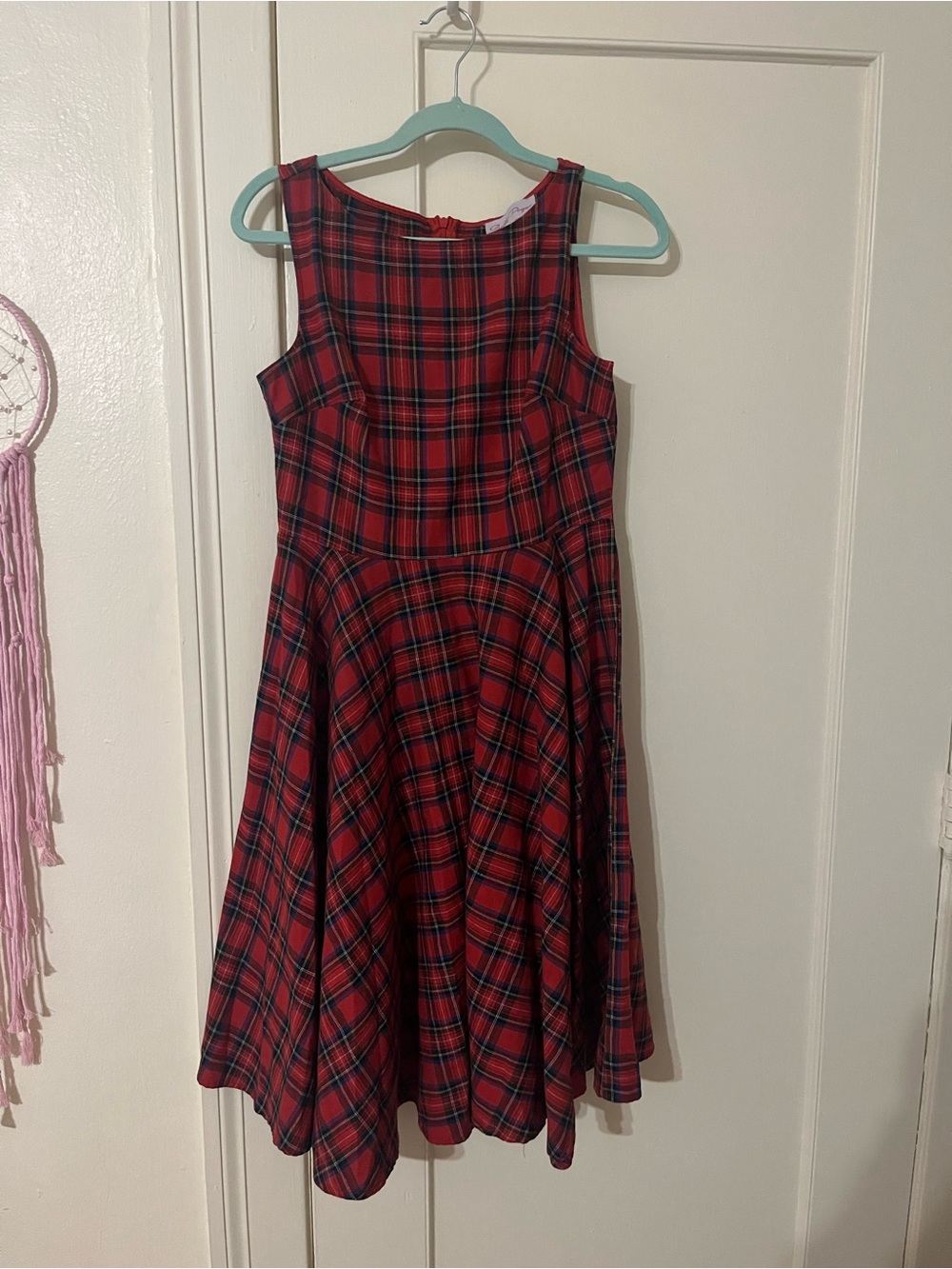 Women’s Red Plaid Fit-and-Flare Dress